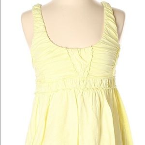 Light yellow ruffled tank top